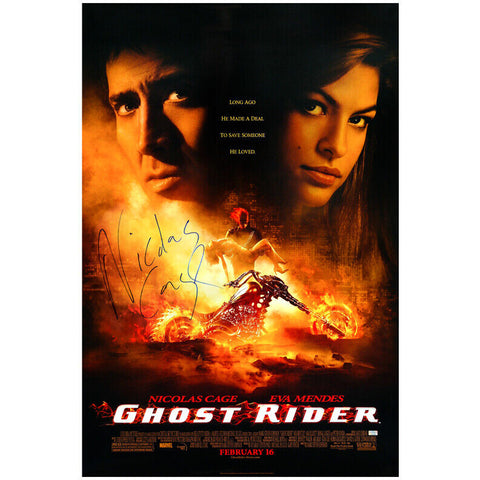 Nicolas Cage Autographed 2007 Ghost Rider Original 27x40 Double-Sided Poster