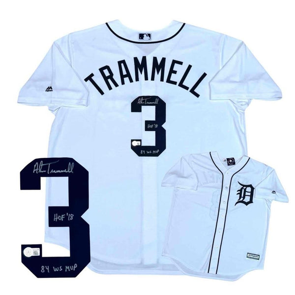 Alan Trammell Autographed Detroit Tigers Majestic Jersey - HOF + 84 WS MVP BAS