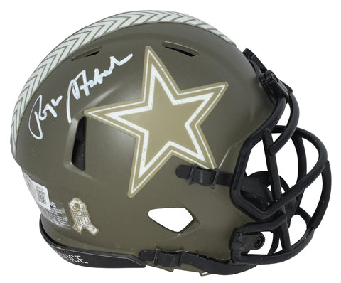 ROGER STAUBACH SIGNED DALLAS COWBOYS SALUTE TO SERVICE SPEED MINI HELMET BECKETT