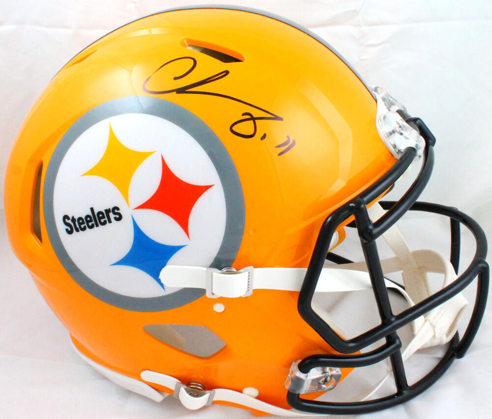 Nfl Signed Steelers Helmet Chase Claypool Autographed Steelers F/S