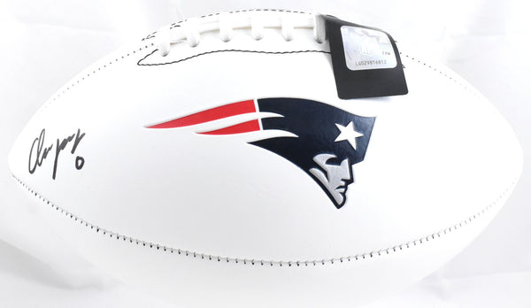 Christian Gonzalez Autographed New England Patriots Logo Football-Beckett W Holo
