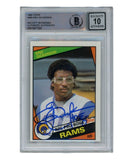 Eric Dickerson Signed 1984 Topps #280 Auto 10 Trading Card HOF Beckett 40352