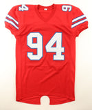 Landon Jackson Signed Buffalo Bills Red Jersey (Beckett) 2025 Draft Pck Def. End