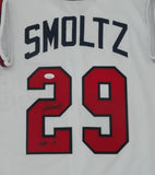 Braves JOHN SMOLTZ Signed Custom Replica Atlanta White Jersey AUTO w/ HOF - JSA