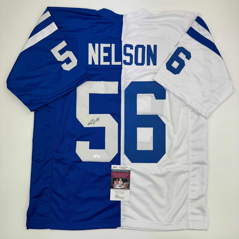 Autographed/Signed Quenton Nelson Indianapolis Split Football Jersey JSA COA