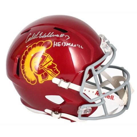 CALEB WILLIAMS Autographed "HE13MAN '22" Trojans Full Size Speed Helmet FANATICS