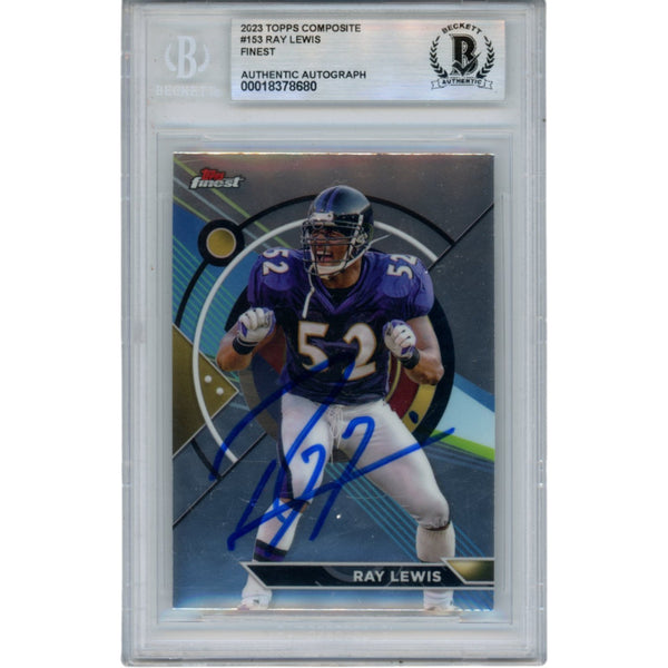 Ray Lewis Autographed 2023 Topps Composite #153 Trading Card Beckett 53067