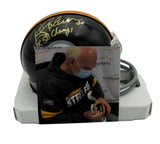 Rocky Bleier Signed/Inscr Steelers Black Mini Football Helmet JSA 156766