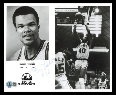 Marvin Webster Autographed 8x10 Photo Seattle Supersonics Beckett QR #BS36846