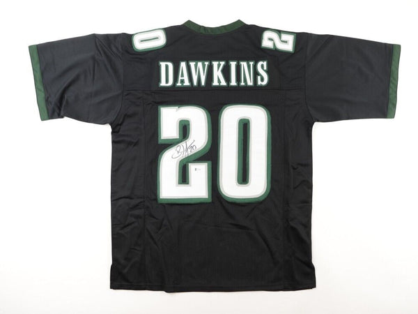Brian Dawkins Signed Philadelphia Eagles Black Jersey (Beckett)9xPro Bowl Safety