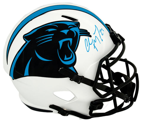 Christian McCaffrey Signed Panthers LUNAR Riddell F/S Speed Rep Helmet (Beckett)