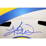 Warner Holt Faulk Bruce Signed Los Angeles Rams Proline Helmet Retro BAS 58605