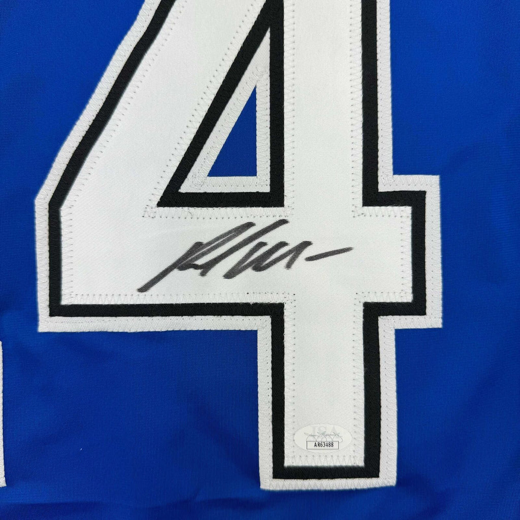 Autographed/Signed Pat Maroon Tampa Bay Blue Hockey Jersey JSA COA ...