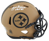 Steelers Joe Greene "HOF 87" Signed STS II Speed Mini Helmet w/ Case BAS Witness
