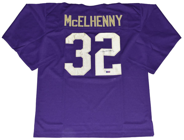 HUGH MCELHENNY SIGNED AUTOGRAPHED WASHINGTON HUSKIES #32 PURPLE JERSEY COA