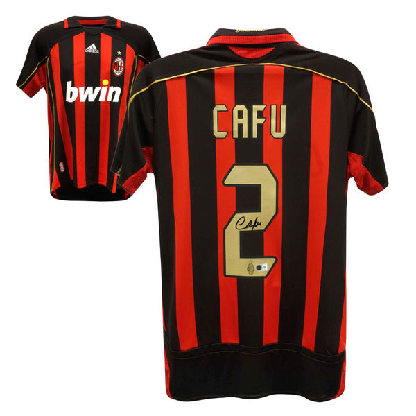 Cafu Signed AC Milan Soccer Jersey #2 with Beckett COA