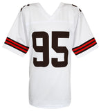 Myles Garrett (BROWNS) Signed White Custom Football Jersey - (Beckett COA)