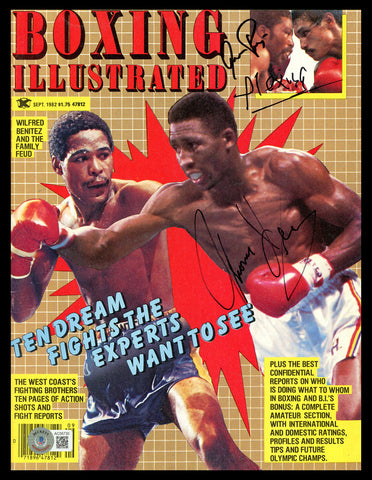 Arguello, Pryor & Hitman Hearns Autographed Boxing Illustrated Magazine Beckett