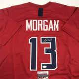Autographed/Signed Alex Morgan Red Soccer Team USA World Cup Jersey JSA COA