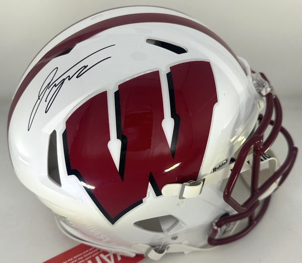 Badgers JONATHAN TAYLOR Signed Full Size AUTHENTIC Speed Helmet AUTO Packers BAS