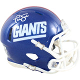 Phil Simms Autographed New York Giants Mini Helmet Color Rush Beckett WIT 58586