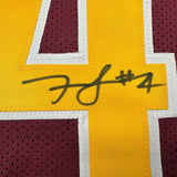 Autographed/Signed Frankie Luvu Washington Burgundy Football Jersey Beckett COA
