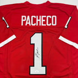 Autographed/Signed Isiah Pacheco Rutgers Red College Jersey JSA COA