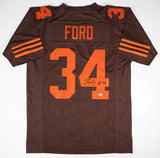 Jerome Ford Signed Cleveland Browns Color Rush Jersey (Beckett Certified) R.B.