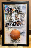 Giannis Antetokounmpo Autographed Basketball Display Breaking Through Frame JSA