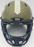 Steve Largent Autographed Seahawks Full Size Salute to Service Helmet Beckett