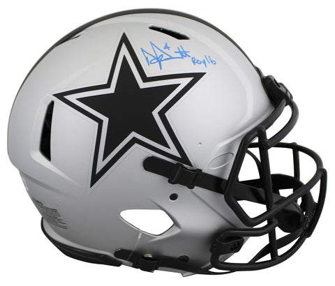 Cowboys Dak Prescott "ROY 16" Signed Rave F/S Speed Proline Helmet BAS #2W977959