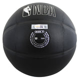 76ers Julius "Dr. J" Erving Signed Black Logo Basketball W/ Case JSA Witness