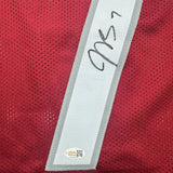 Framed Autographed/Signed Jacoby Brissett 35x39 Arizona Red Jersey JSA COA