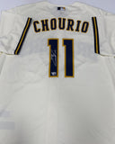 JACKSON CHOURIO Brewers Signed Authentic Nike Cream Jersey AUTO - Fanatics