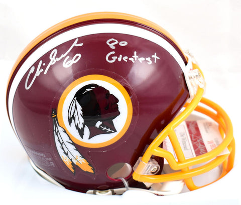 Chris Samuels Autographed Washington Mini Helmet w/80 Greatest - JSA W *Silver