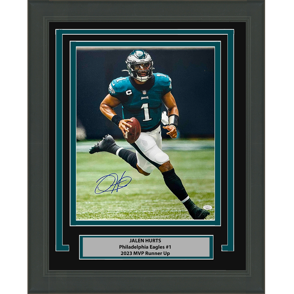 Framed Autographed/Signed Jalen Hurts Philadelphia Eagles 16x20 Photo JSA COA #1