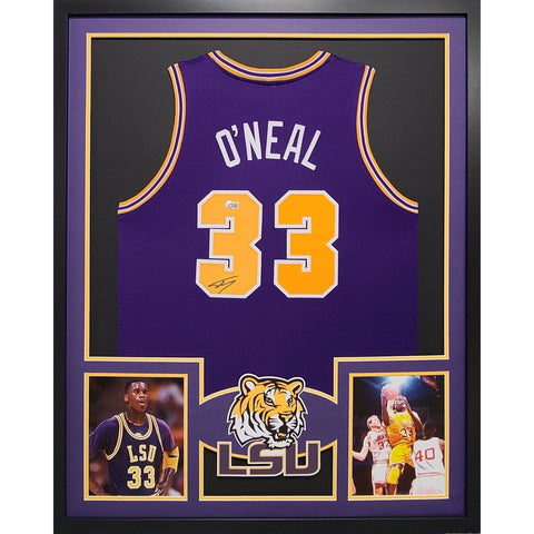 Shaq Autographed Signed Framed LSU Lousiana State Shaquille O'Nea Jersey BECKETT