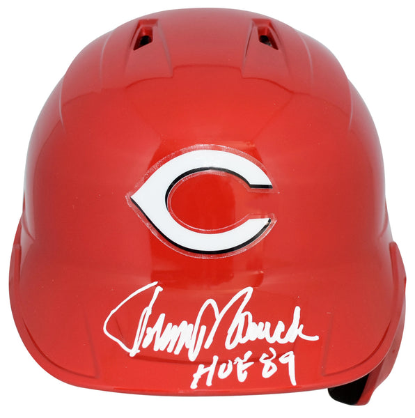 JOHNNY BENCH SIGNED CINCINNATI REDS FULL SIZE BATTING HELMET W/ HOF 89