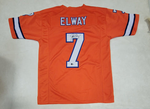 JOHN ELWAY SIGNED AUTOGRAPHED PRO STYLE XL CUSTOM JERSEY BECKETT WITNESSED COA