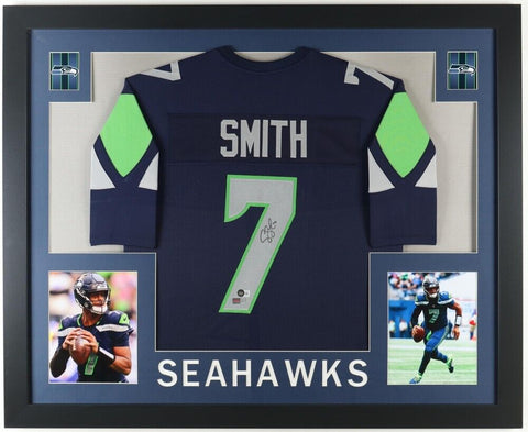 Geno Smith Signed Seahawks 35x43 Framed Jersey (Beckett) Seattle #1 Quarterback