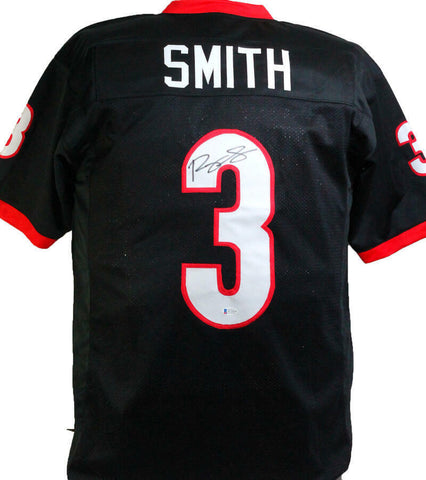Roquan Smith Autographed Black College Style Jersey- Beckett W *Black