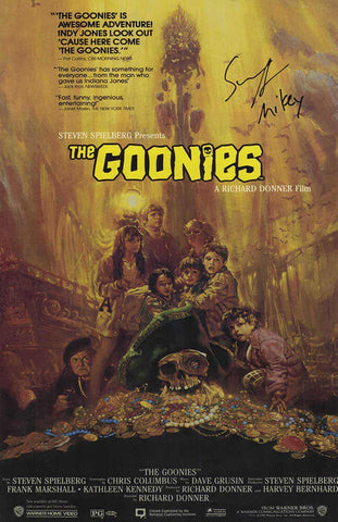 Sean Astin Signed Goonies 11x17 Movie Poster w/Mikey - (SCHWARTZ COA)