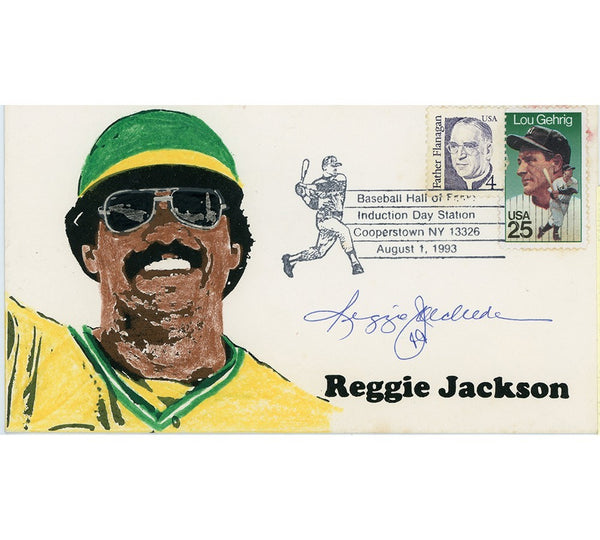 Reggie Jackson Signed Oakland Athletics Artwork Cachet Envelope