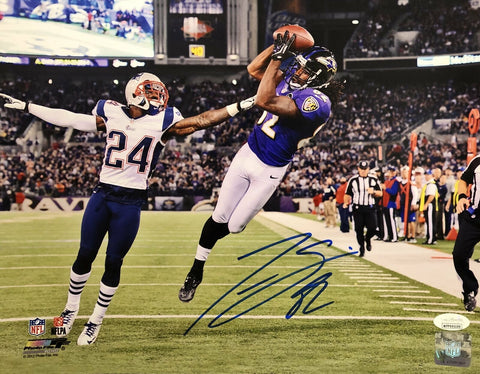 Torrey Smith v. Patriots Baltimore Ravens Autographed Signed 11x14 Photo JSA COA