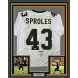 Framed Autographed/Signed Darren Sproles 33x42 New Orleans White Jersey JSA CO