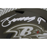 Zay Flowers Autographed Baltimore Ravens 22 Salute Mini Helmet Beckett 48002