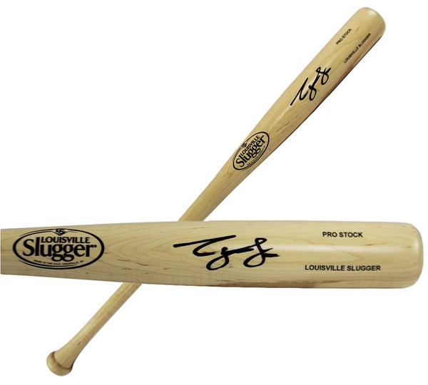 George Lombard Signed Detroit Tigers Louisville Slugger Blonde Pro Stock MLB Bat