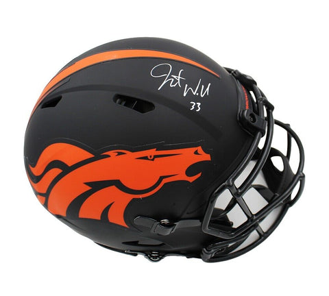Javonte Williams Signed Denver Broncos Speed Authentic Eclipse NFL Helmet