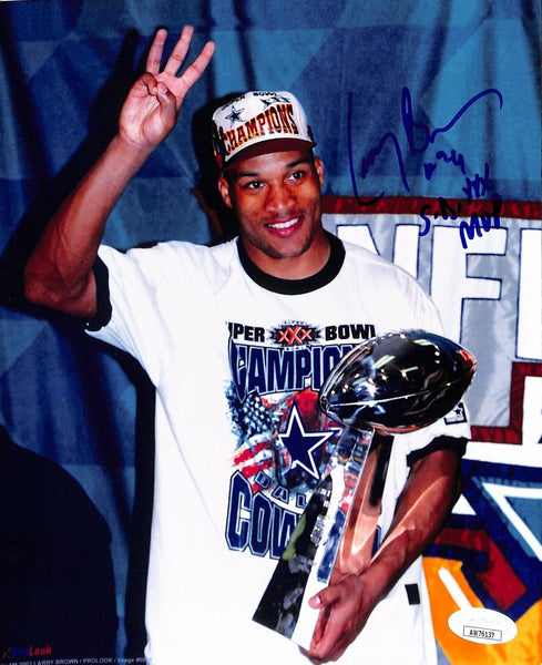 Larry Brown Signed/Auto 8x10 Photo SB XXX MVP Dallas Cowboys JSA 200245