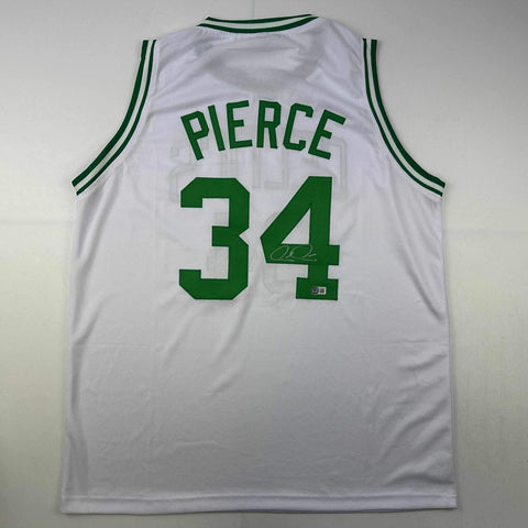 Autographed/Signed Paul Pierce Boston White Basketball Jersey Beckett BAS COA